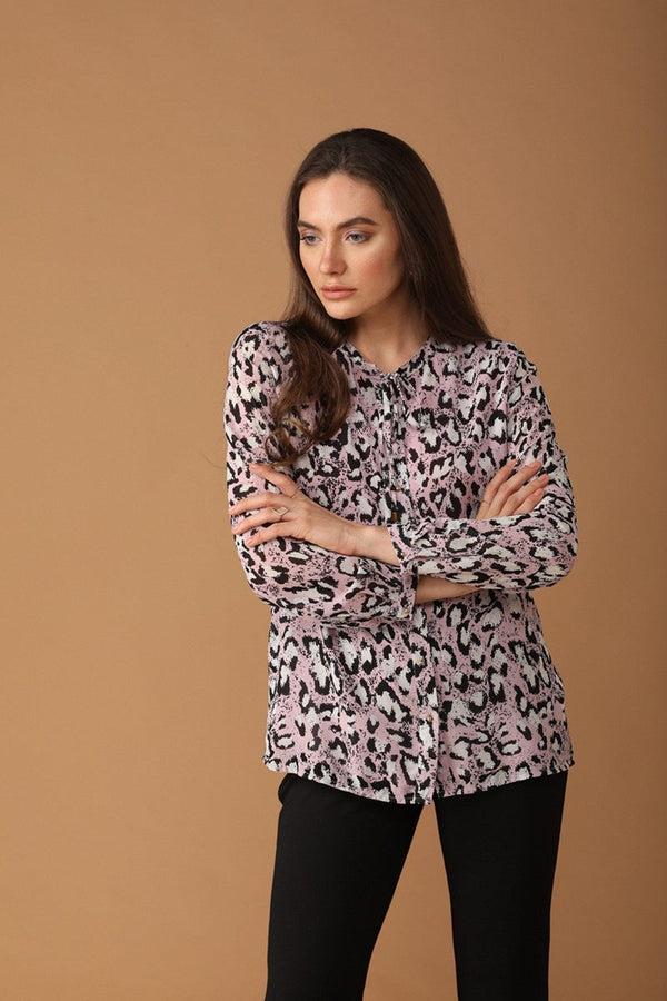 Gipsy Gipsy Women Polyester Long Sleeves Pink Shirt Pink