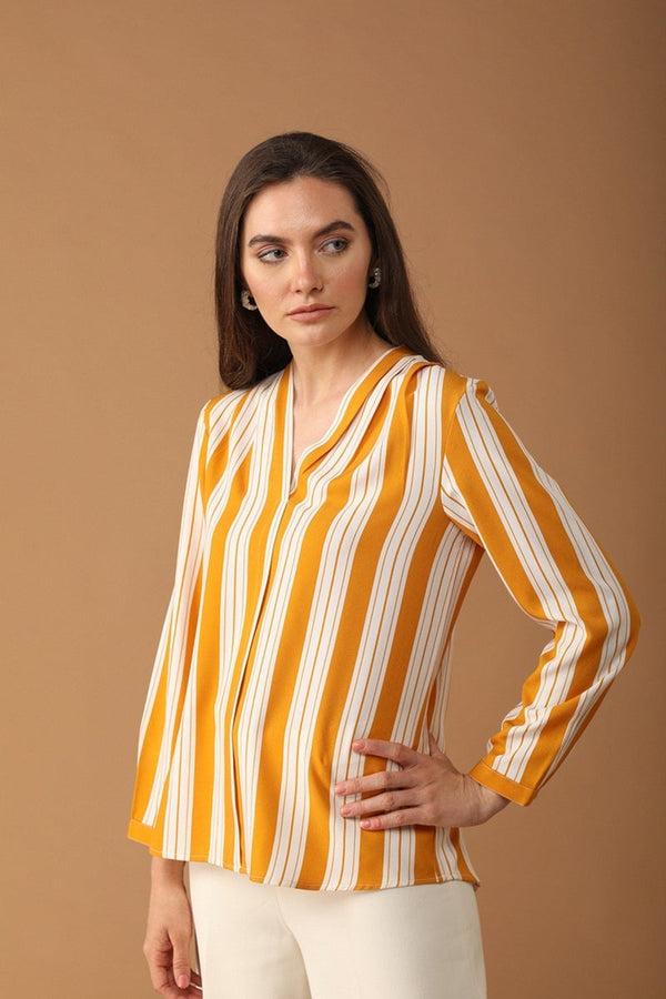 Gipsy Gipsy Women Polyester V-Neck Mustard Tunic Mustard