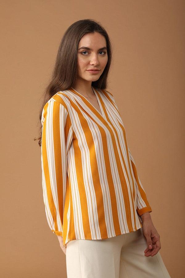 Gipsy Gipsy Women Polyester V-Neck Mustard Tunic Mustard