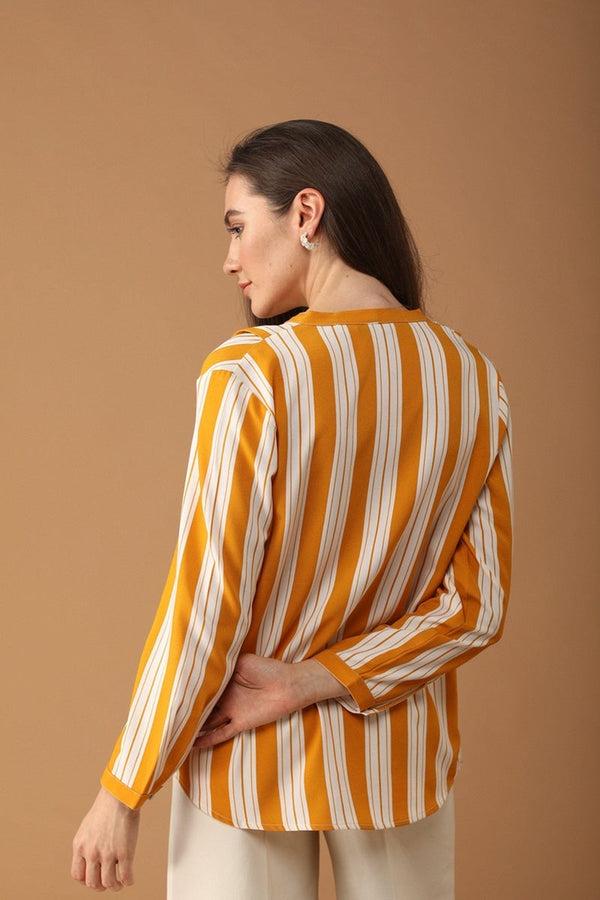 Gipsy Gipsy Women Polyester V-Neck Mustard Tunic Mustard