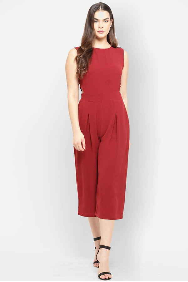 gipsy Gipsy Women Wine Round Neck Sleeveless Jump Suit Wine