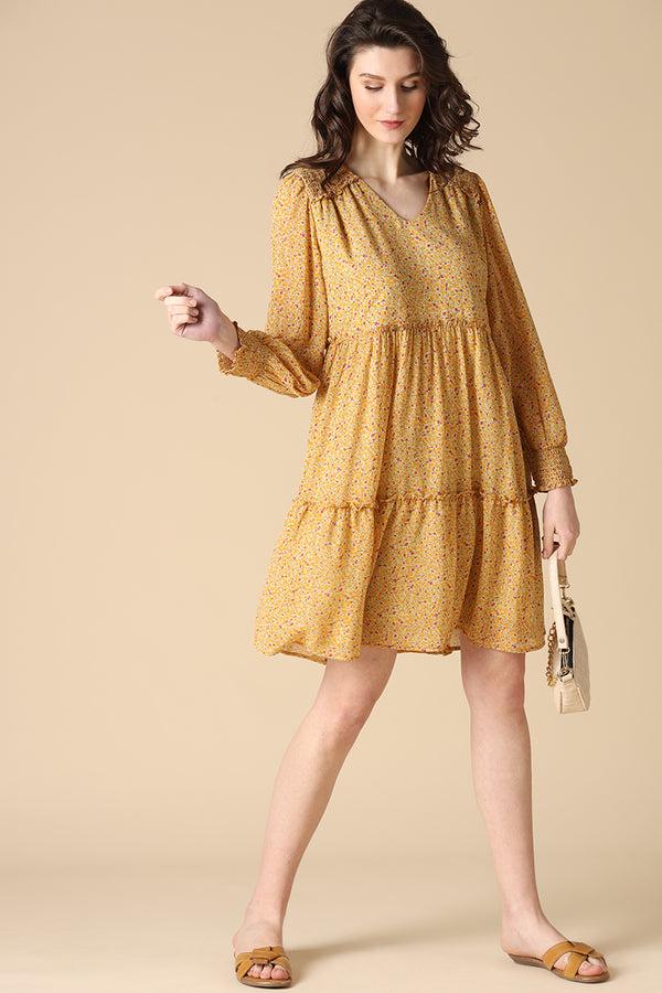 Gipsy Gipsy Yellow Fashion Georgette Dresses Yellow