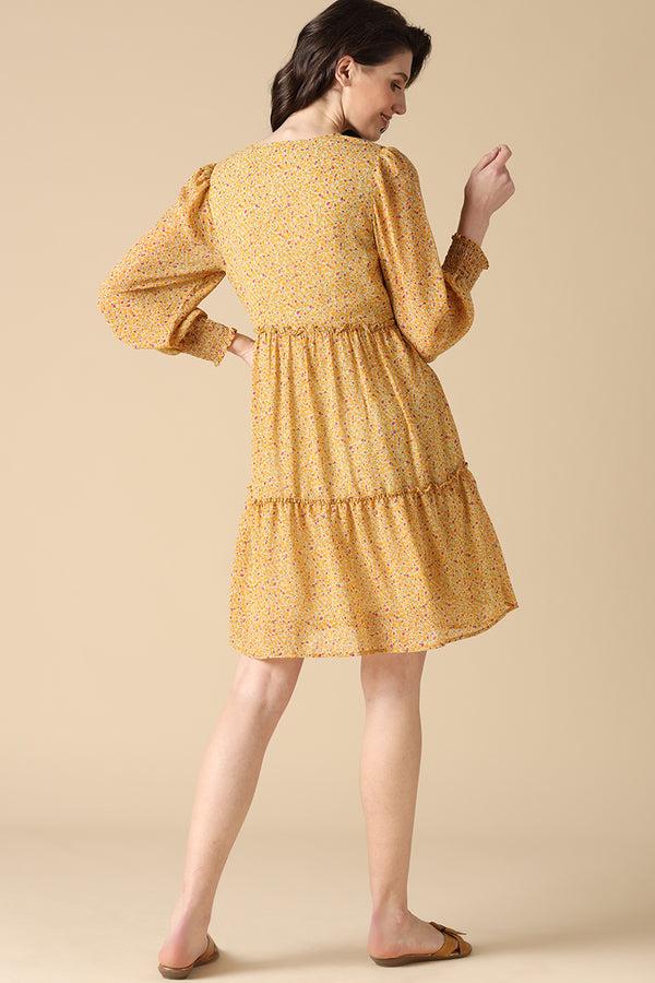 Gipsy Gipsy Yellow Fashion Georgette Dresses Yellow