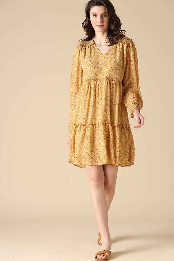 gipsy Gipsy Yellow Fashion Georgette Dresses Yellow