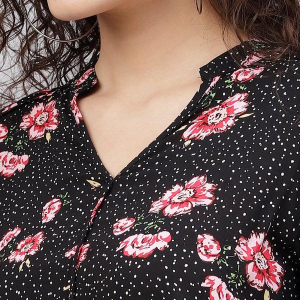 Gipsy Zebra Print Knotted Top Black