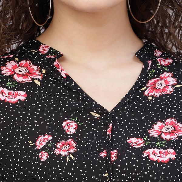 Gipsy Zebra Print Knotted Top Black