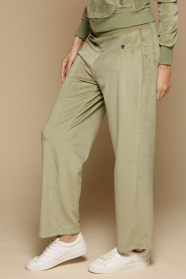 Gipsy Mint Green Solid Polyester Mid Rise Pant Green