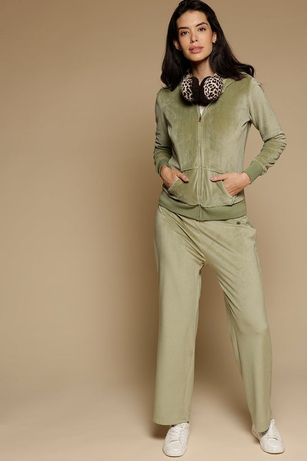 Gipsy Mint Green Solid Polyester Mid Rise Pant Green