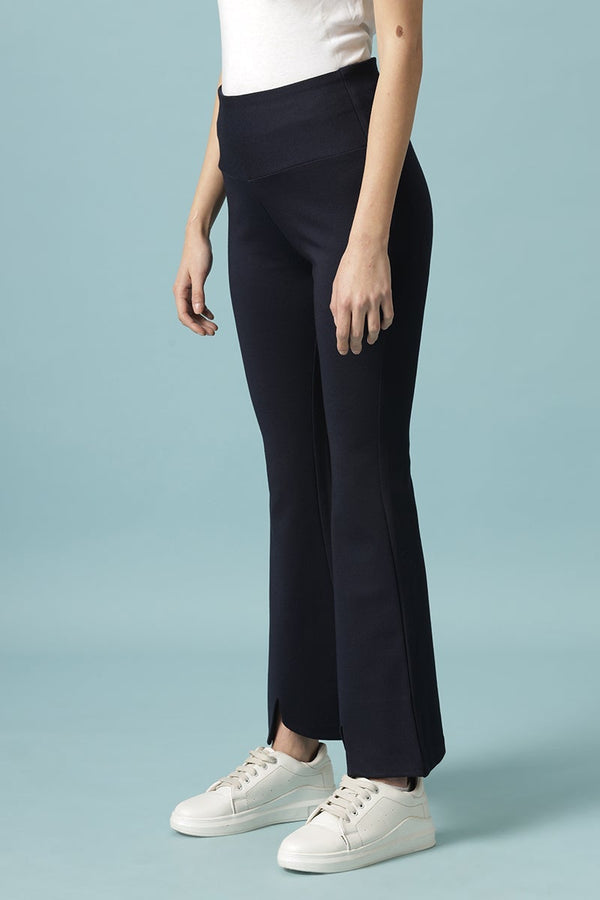 Gipsy Navy Blue Solid Synthatic Bootcut Jegging Navy Blue