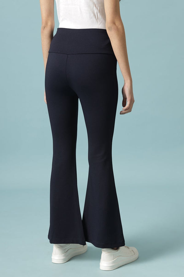 Gipsy Navy Blue Solid Synthatic Bootcut Jegging Navy Blue