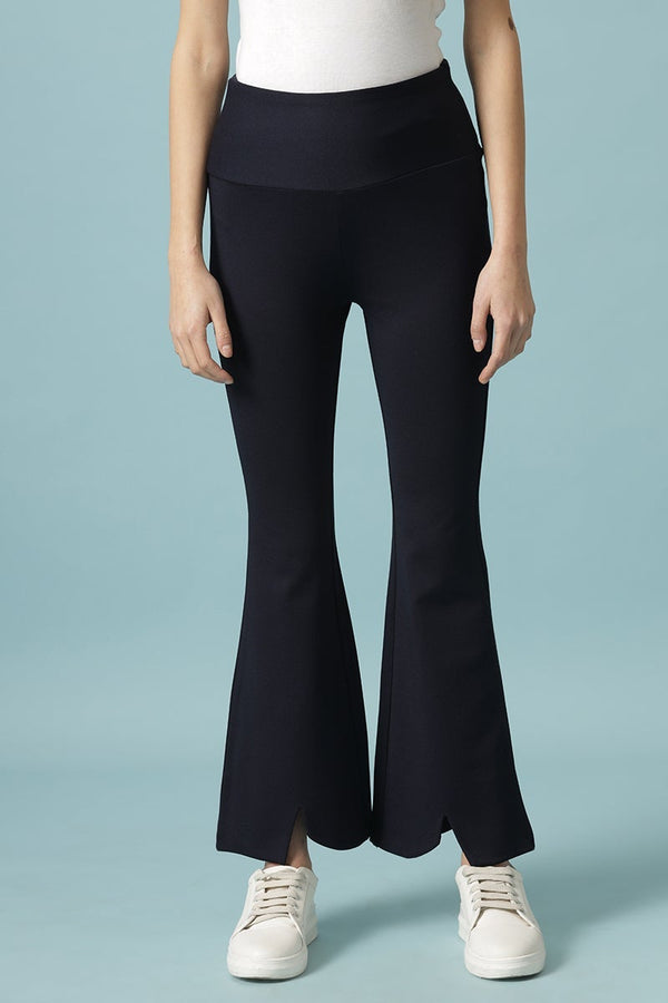 gipsy Navy Blue Solid Synthatic Bootcut Jegging Navy Blue