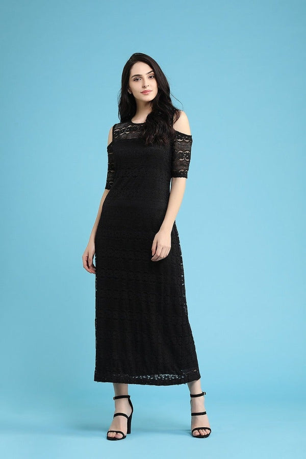 Gipsy Quintessential Black Cold Shoulder Dress Black