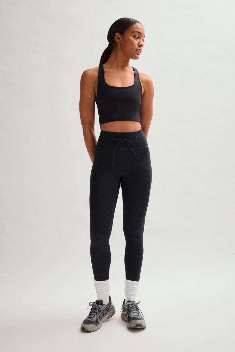 Girlfriend Collective Black Compressive Drawstring Pocket Legging