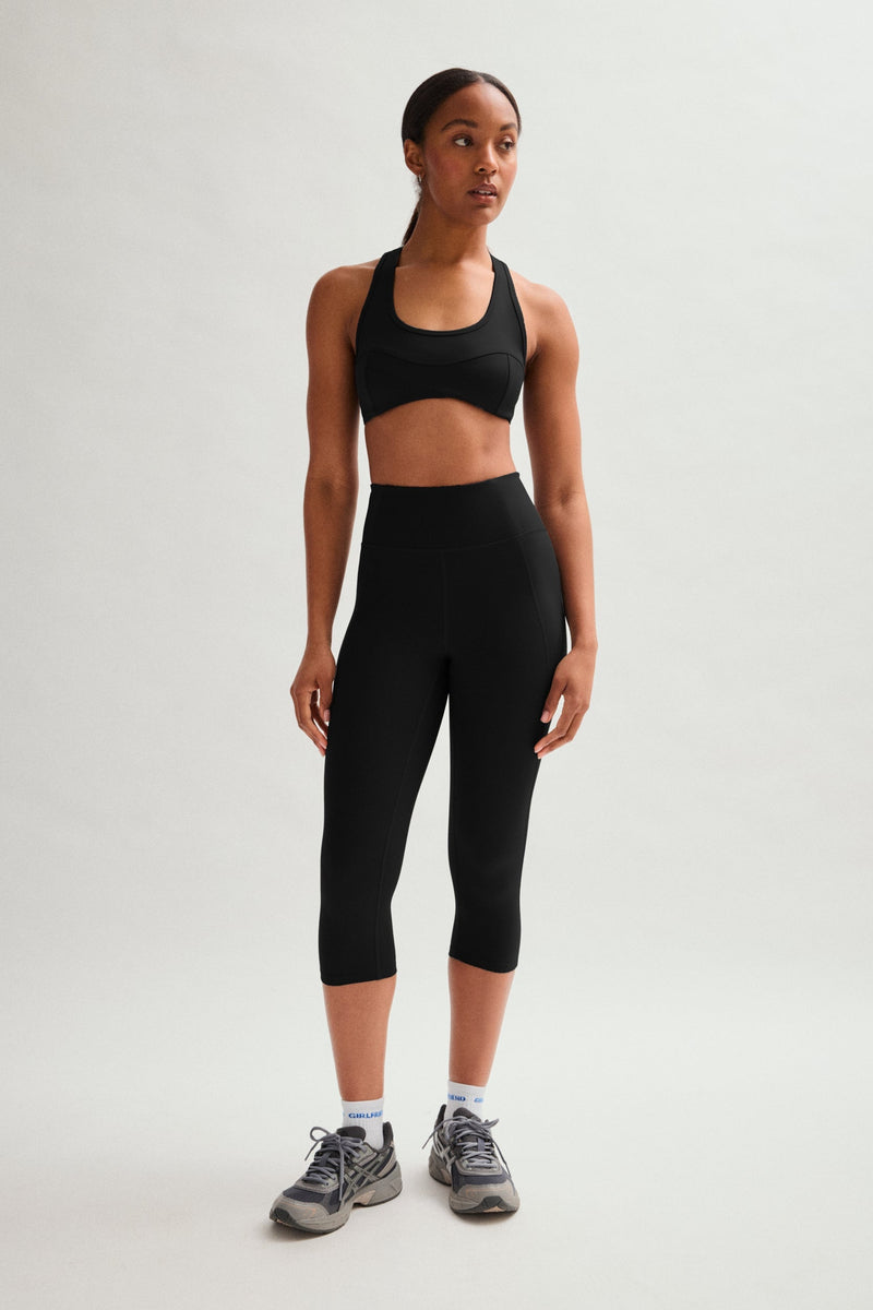Girlfriend Collective Black Compressive High-Rise Capri