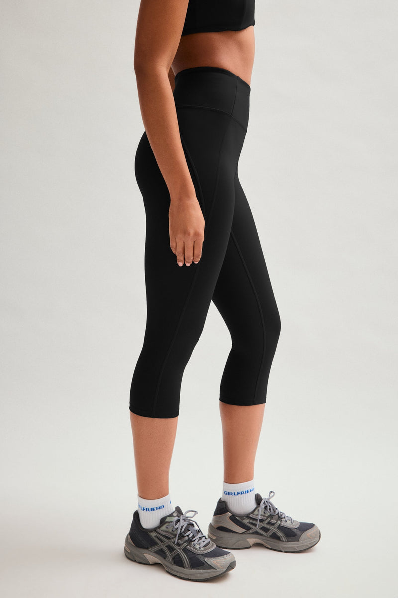 Girlfriend Collective Black Compressive High-Rise Capri