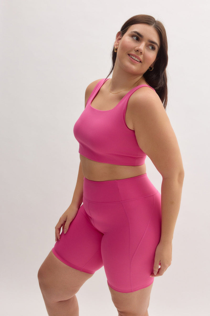 Girlfriend Collective Dragonfruit Tommy Cropped Bra