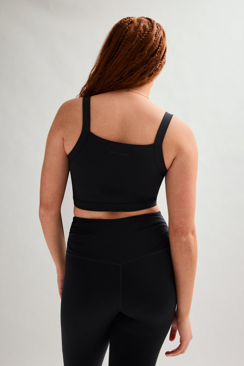 Girlfriend Collective Black Julia Cowl Neck Bra