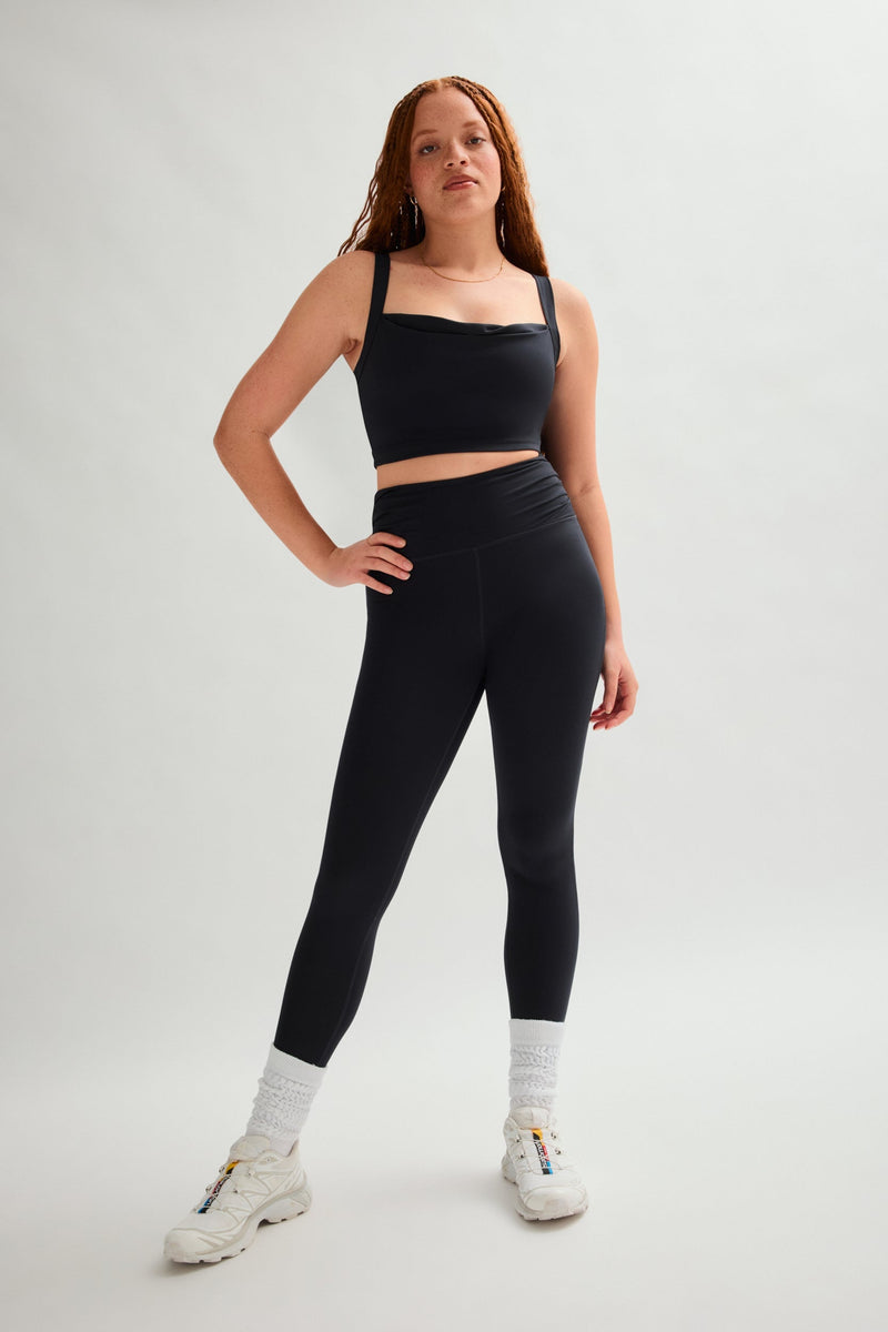 Girlfriend Collective Black Julia Cowl Neck Bra