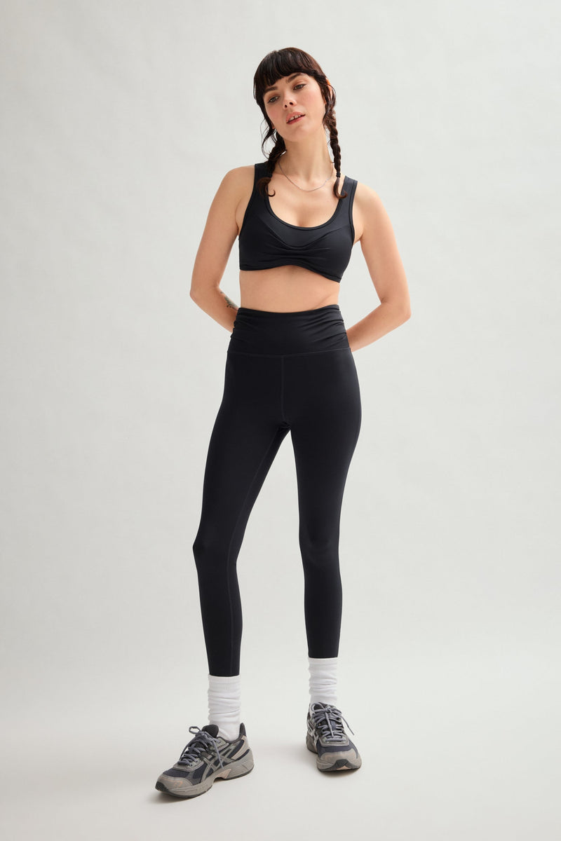 Girlfriend Collective Black Kiki Pleated Bra