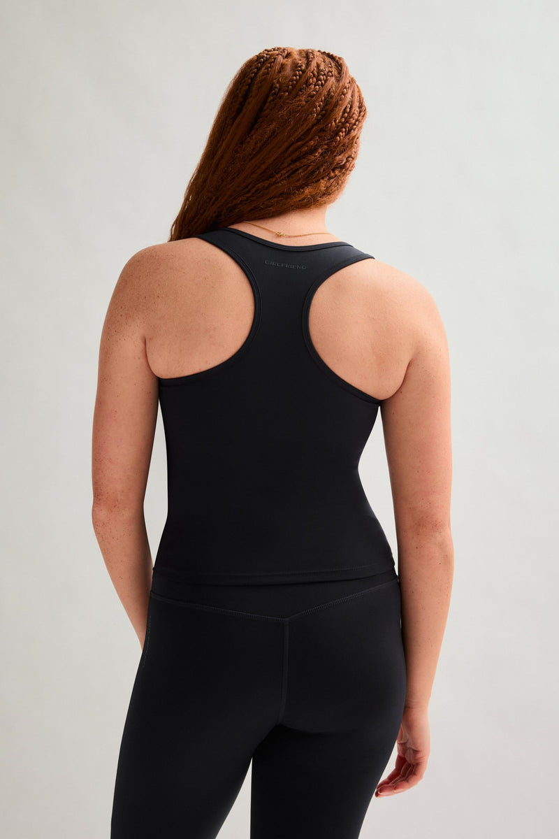 Girlfriend Collective Black Maddie V-Neck Tank