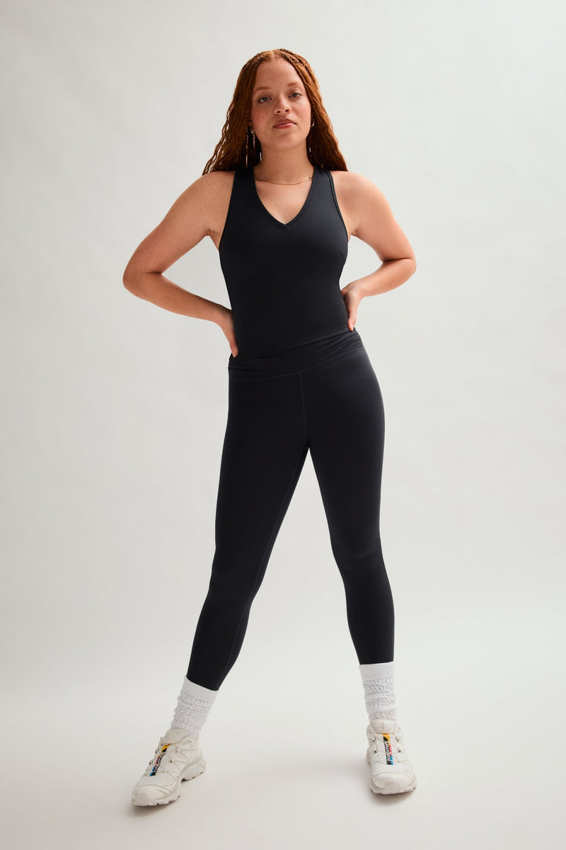 Girlfriend Collective Black Maddie V-Neck Tank