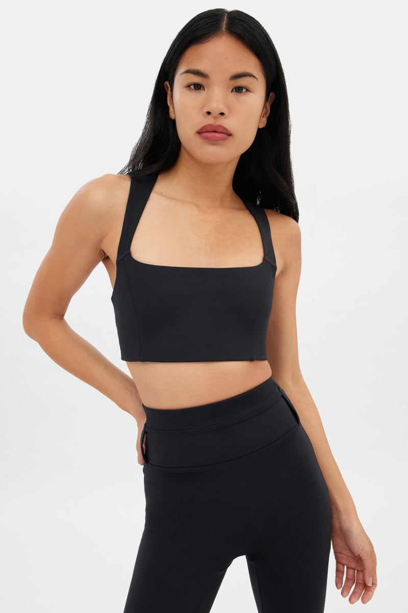 girlfriend collective Black Natalie Seamed Bra