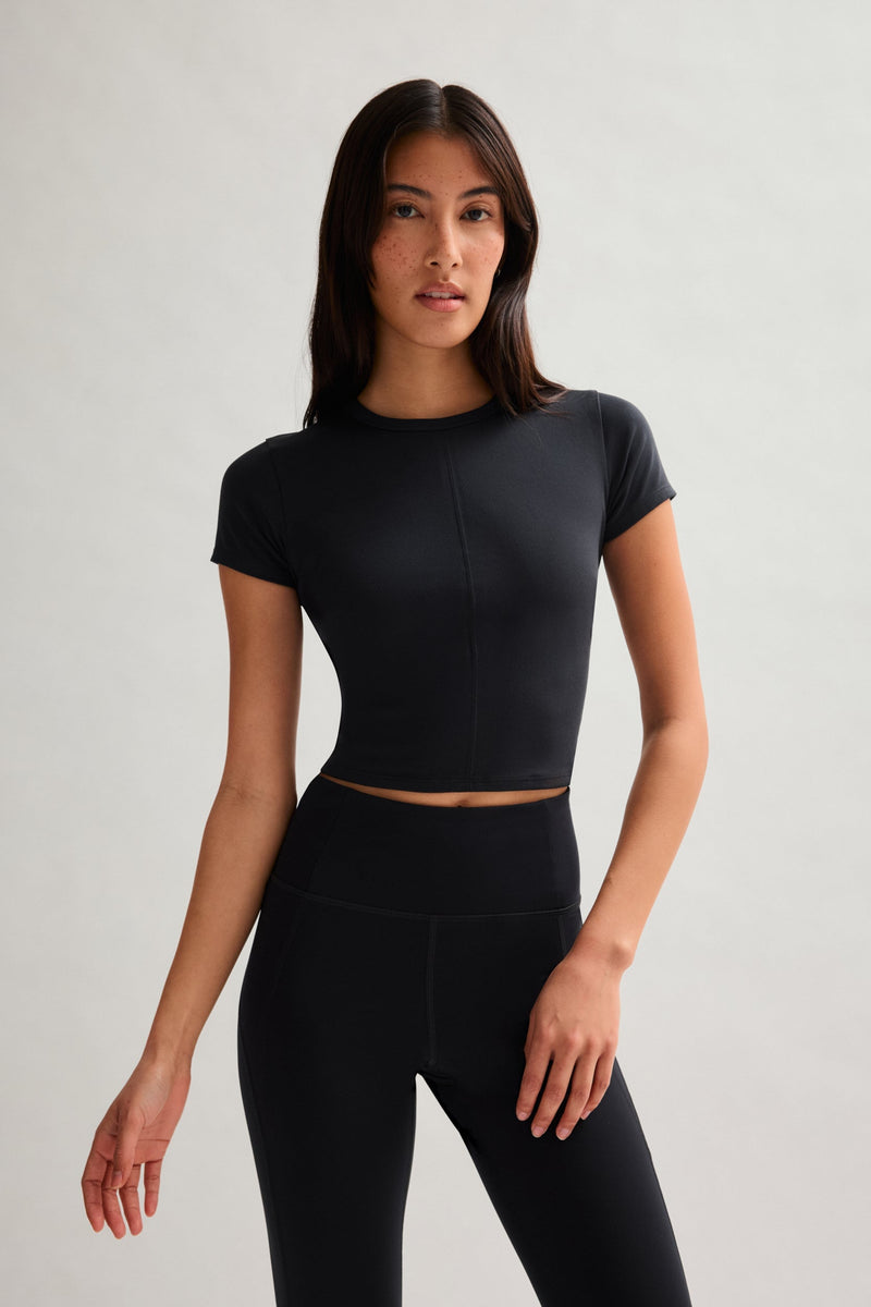 girlfriend collective Black ReSet Baby Tee