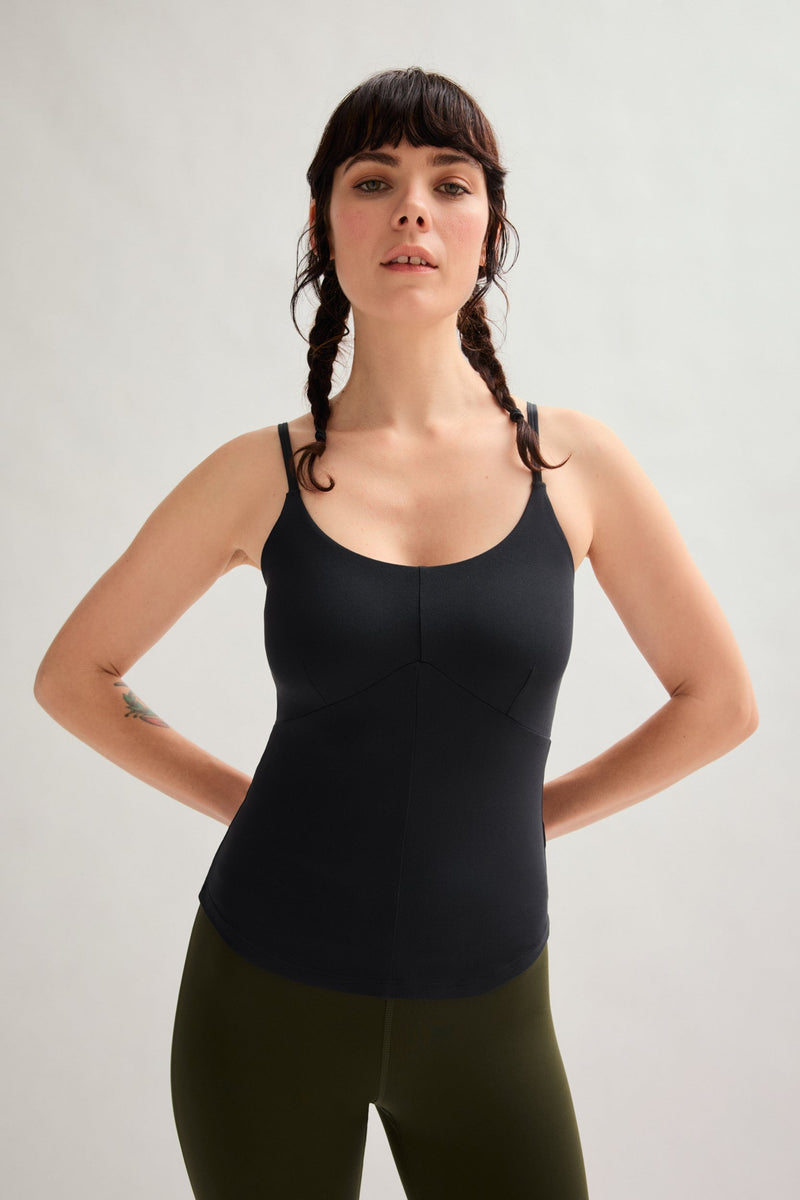 Girlfriend Collective Black ReSet Curved Cami