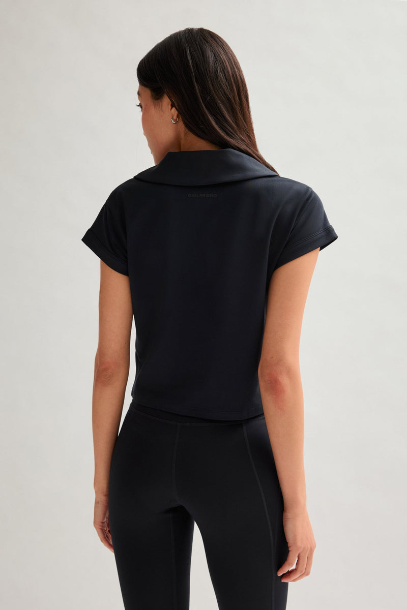 Girlfriend Collective Black ReSet Polo Shirt
