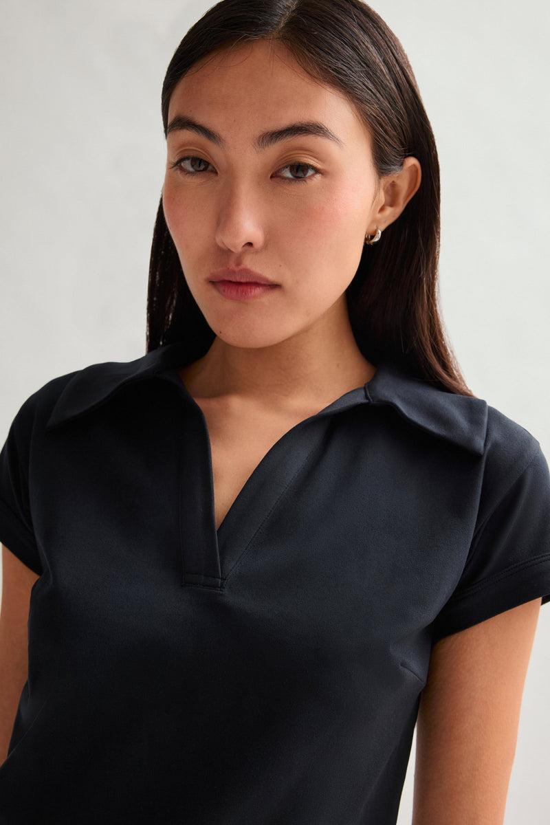 Girlfriend Collective Black ReSet Polo Shirt