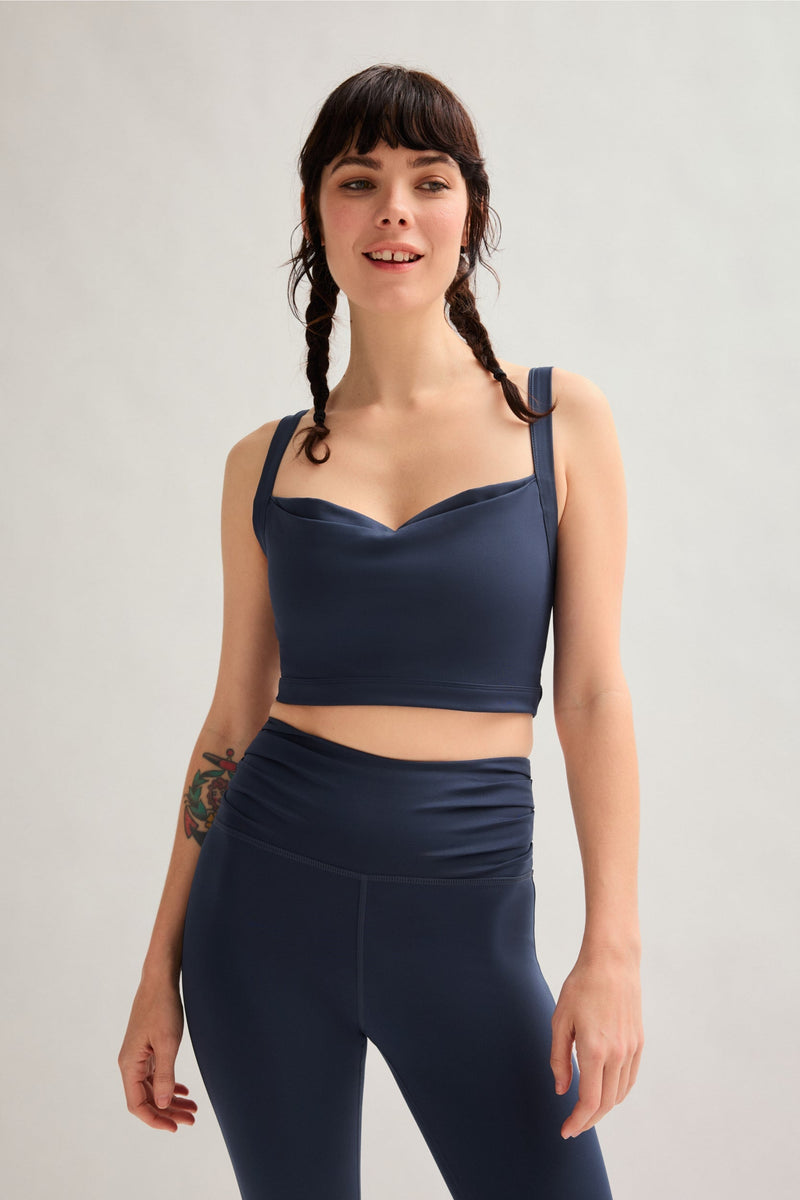 girlfriend collective Skyline Julia Cowl Neck Bra