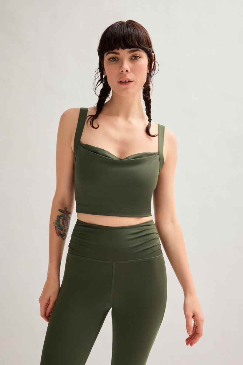 girlfriend collective Terrace Julia Cowl Neck Bra