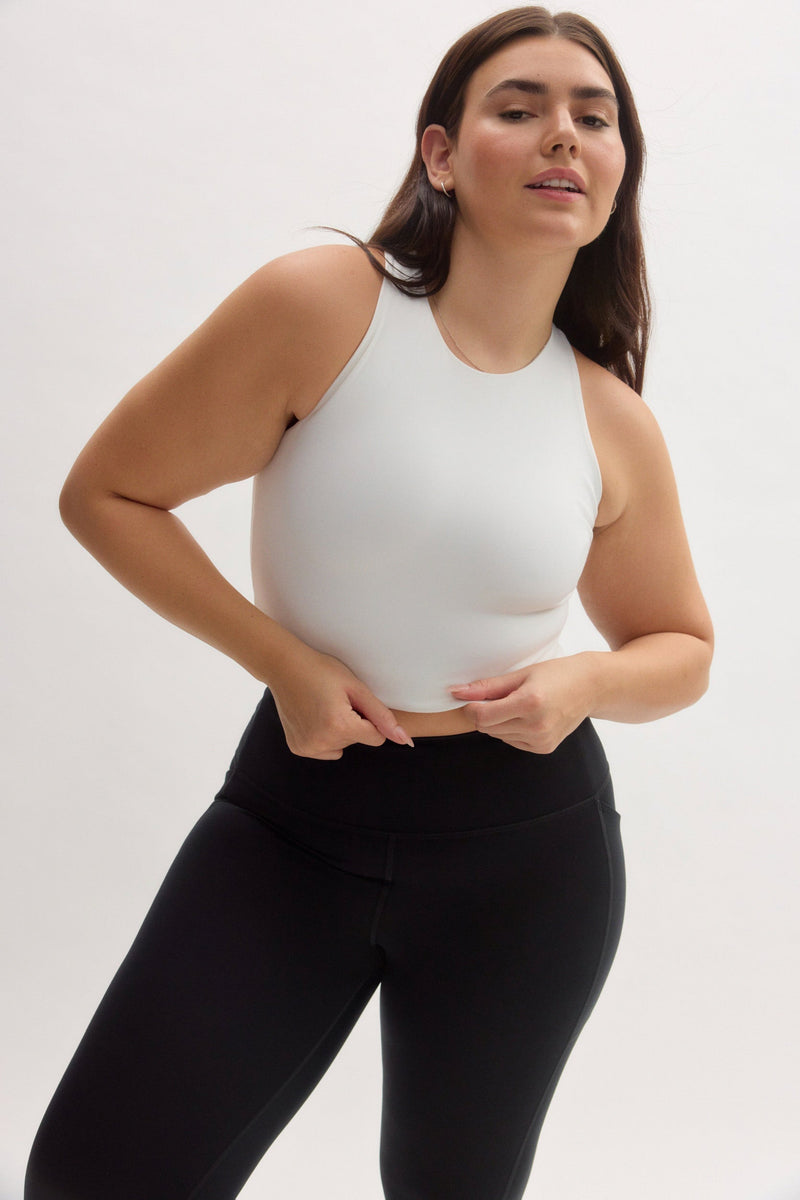 Girlfriend Collective White Dylan Tank Bra