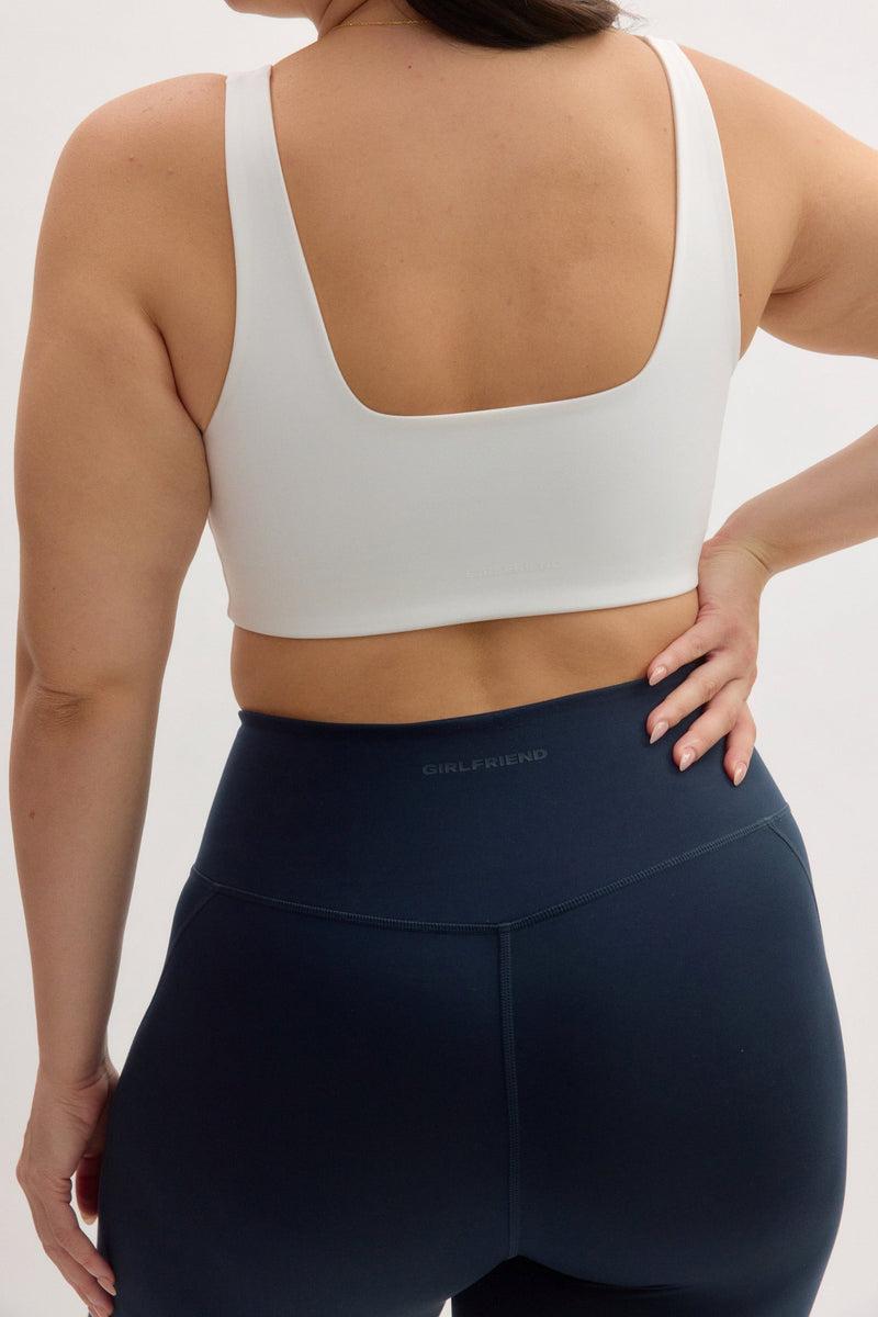 Girlfriend Collective White Tommy Cropped Bra