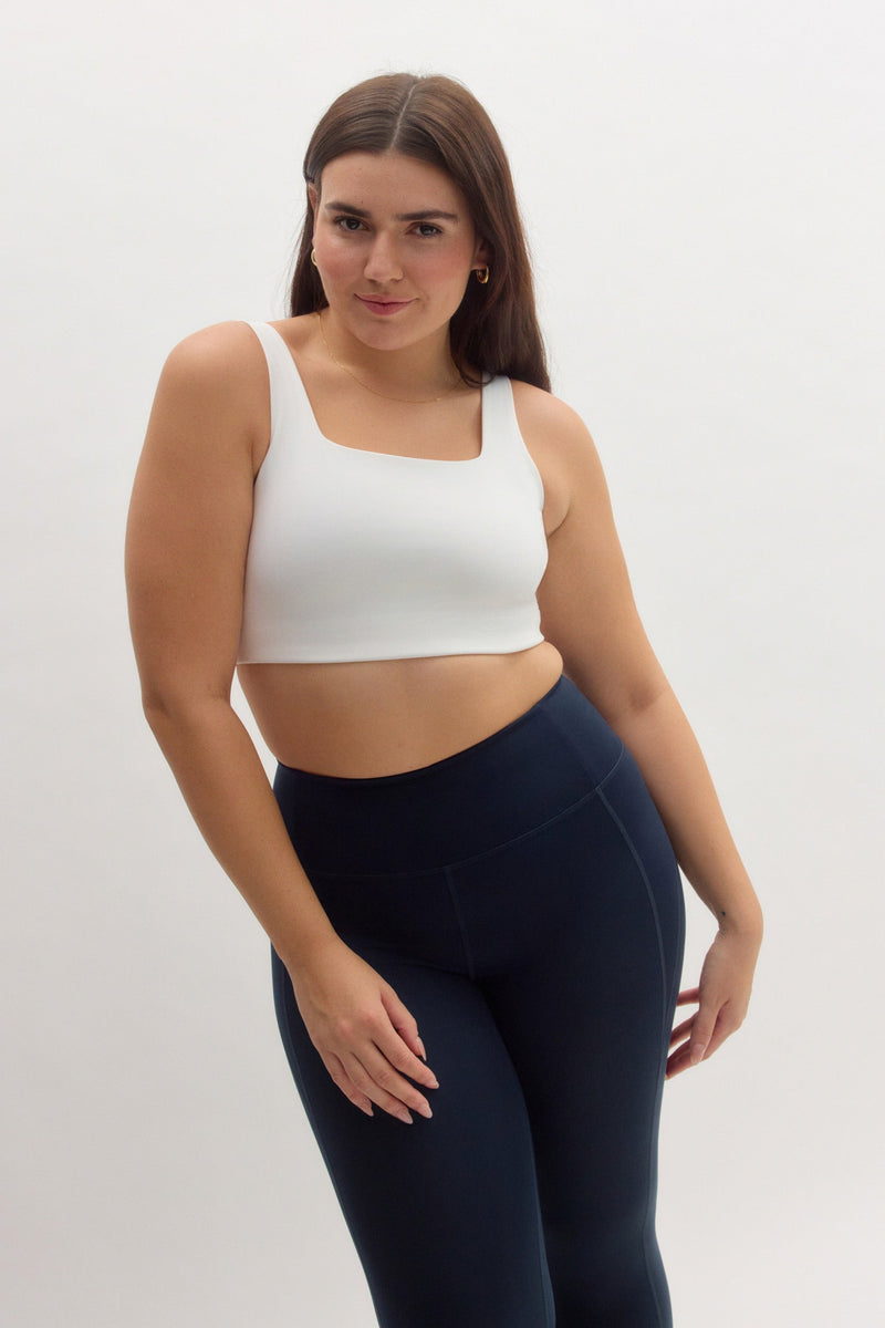 girlfriend collective White Tommy Cropped Bra