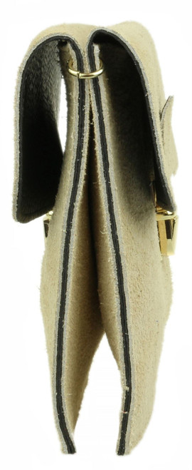Girly Handbags Double Front Genuine Suede Clutch Bag