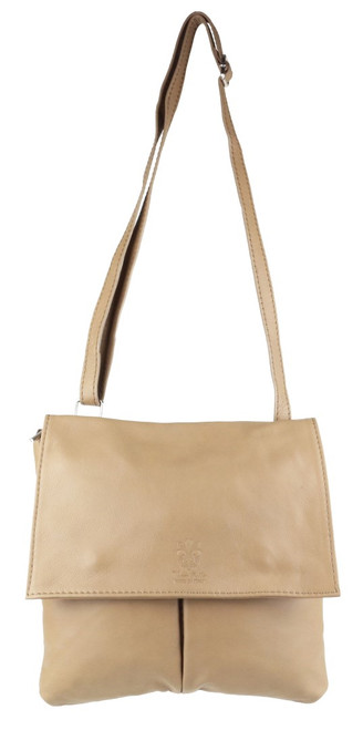 Girly Handbags Double Pocket Italian Leather Messenger Bag