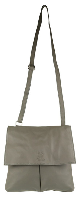 Girly Handbags Double Pocket Italian Leather Messenger Bag