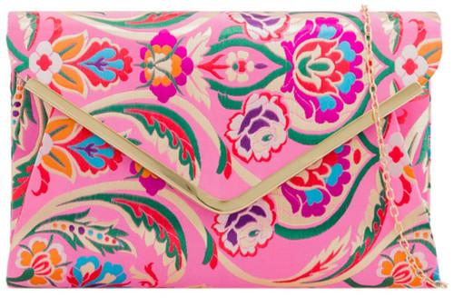 Girly Handbags Baroque Flower Clutch Bag