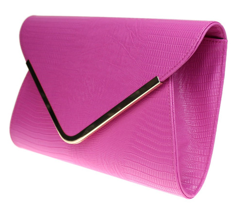 Girly Handbags Croc Envelope Clutch Bag
