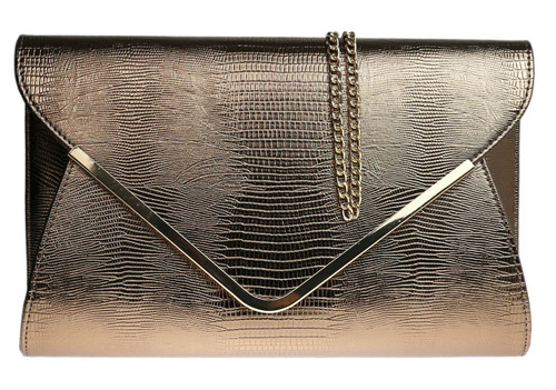 Girly Handbags Croc Envelope Clutch Bag