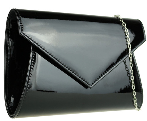 Girly Handbags Glossy Plain Clutch Bag