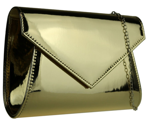 Girly Handbags Glossy Plain Clutch Bag