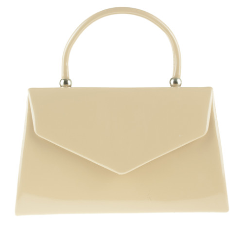 girly handbags Glossy Plain Top Handle Clutch Bag