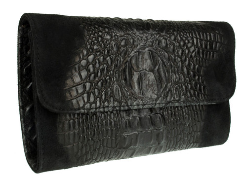 Girly Handbags Italian Croc Clutch Bag