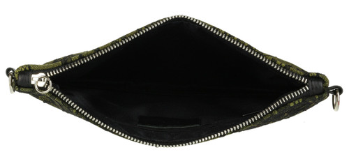 Girly Handbags Italian Suede Lace Clutch Bag