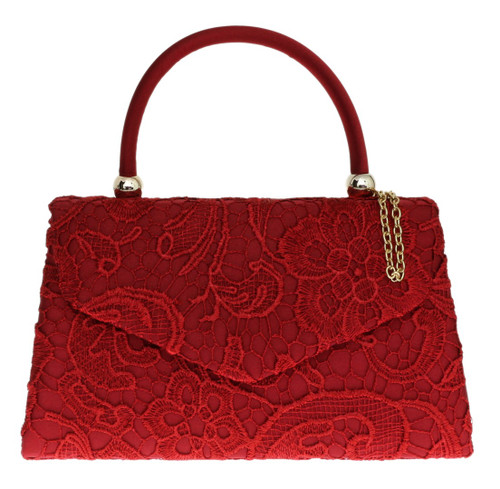 Girly Handbags Lace Top Handle Clutch Bag