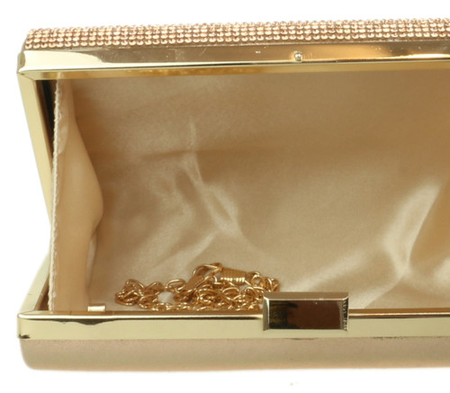 Girly Handbags Luxury Satin Hard Case Clutch Bag