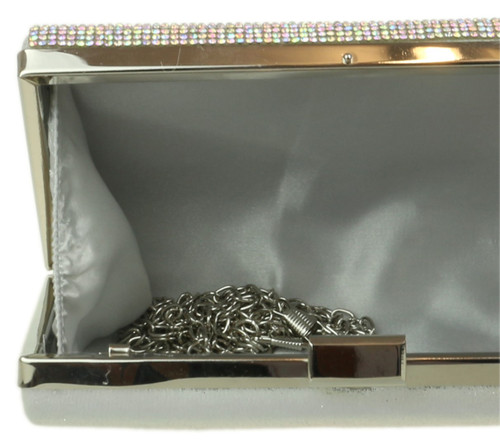 Girly Handbags Luxury Satin Hard Case Clutch Bag