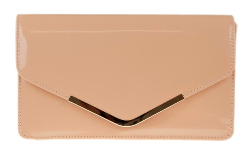 Girly Handbags Metallic Frame Envelope Clutch Bag
